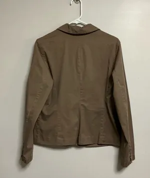 Style & Co. Brown Cotton Blend Twill Blazer Jacket Size S thumbnail 2