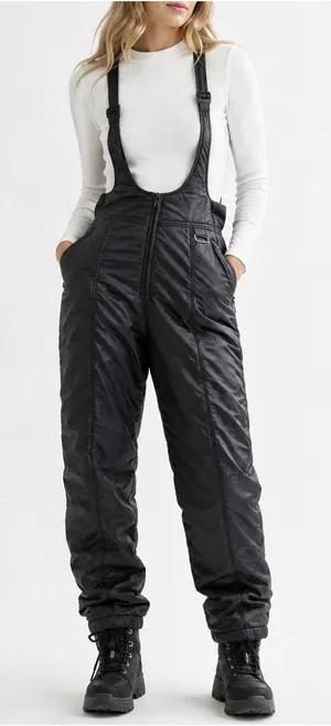 Vintage Alpine Reflections Black Ski Bib Snow Pants Women’s Small Suspender Over thumbnail 1