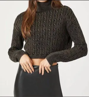 Emory Park Cable Knit Cropped Turtle Neck Sweater thumbnail 1