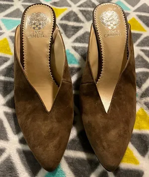 Brown Leather Pointed heeled Mules thumbnail 1