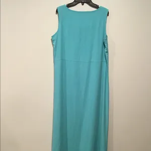 Victoria Holley Vintage 80s Sky Blue Silk Square Neckline Shift Dress thumbnail 5