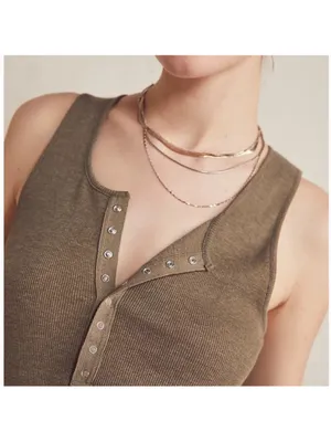 Free People Intimately Laid Back Green Ribbed Tank L thumbnail 2