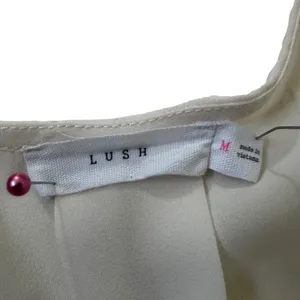 Lush Womens Pink White Surplice Short Sleeve High Low Blouse Top Size M | 0139 thumbnail 3