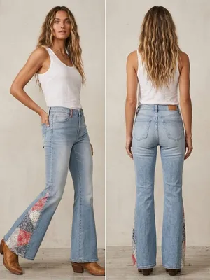 Driftwood Farrah Patchwork Bandana Flare Leg Jeans Size 30 Western Boho Cowgirl thumbnail 12