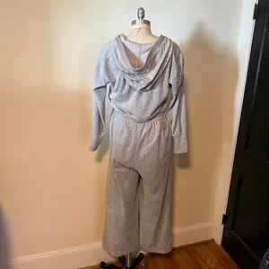 Anthropologie Grey Velour Lounge Jumpsuit thumbnail 5