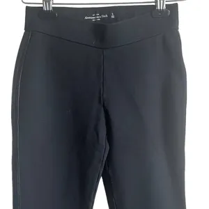 Abercrombie Women Y2K Faux Leather Minimalist Leggings‎ S Black Tuxedo Stripe thumbnail 5