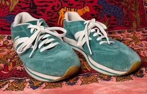 Vintage Y2k Green and White Platform Sketchers Active thumbnail 1