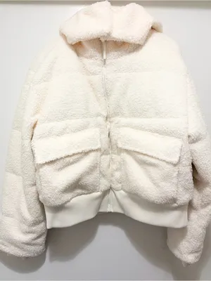 Lou & Grey Hooded Sherpa Puffer Jacket Large NWT thumbnail 3
