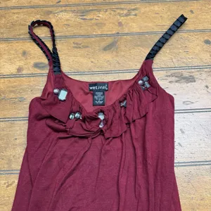 Size Small Women's Wet Seal Tank Top With Beaded Jewel‎ Embellishments Y2K thumbnail 2