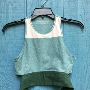Outdoor Voices Women Blue Tri Tone Slash Back Sports Bra XS v6x thumbnail 4