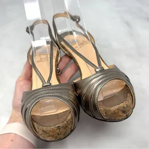 Christian Louboutin Vintage Y2K Activa Leather Cork Strappy Stiletto Heel Sandal thumbnail 5