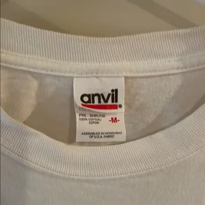Anvil Unisex Womwns White T-Shirt with embroidery LAX lacrosse Logo thumbnail 2