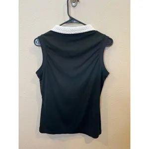 J.Lindeberg Yuri Sleeveless Golf Top Black White Mesh Collar GWJT05515 Womens M‎ thumbnail 3