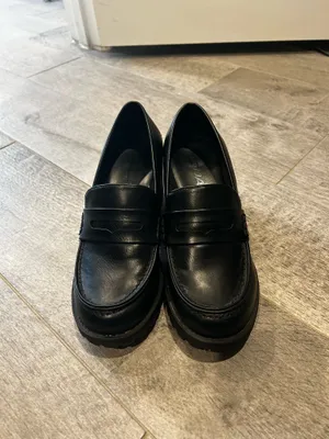 Soda black high heeled penny loafers thumbnail 2