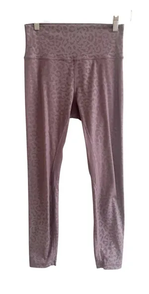 Zyia Leggings Womens Mauve Pink Leopard Print High Rise Gym Training Activewear thumbnail 1