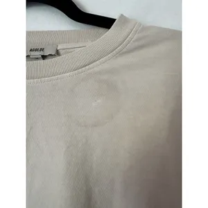 Agolde Asha Beige Short Sleeve Cotton T-Shirt Size Medium USA thumbnail 3