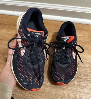 Brooks | Women's Launch 5 Navy Pink Orange Athletic Running Shoes, Size 8 thumbnail 1