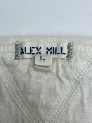 Alex Mill 100% Cotton Cream Long‎ Sleeve Top Pocket Womens Size Large Minimalist thumbnail 2