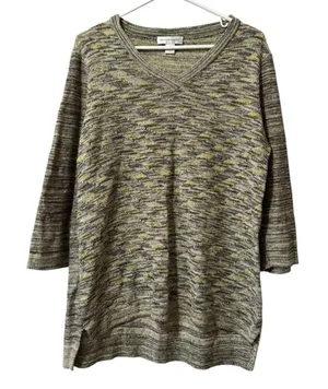 Christopher & Banks Women Size Large V Neck‎ Knit Lightweight Sweater Acrylic thumbnail 1