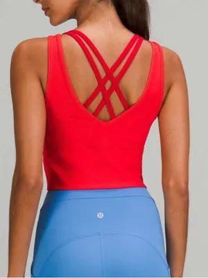 Lululemon Power Pivot Ribbed Tank Crop Top Love Red thumbnail 3