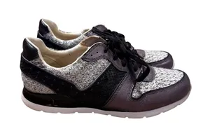 UGG Deaven‎ Woven Leather Sneakers Women's Size 8.5 Black Gray Casual Comfort thumbnail 1