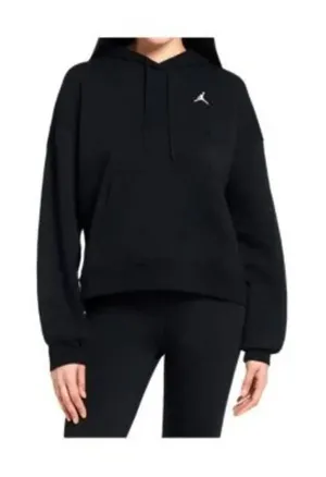 Nike Black White Air Jordan Brooklyn Fleece Pullover Hoodie Women's Small thumbnail 1