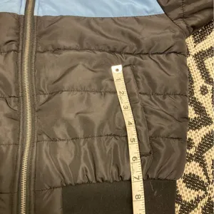 Popsugar puffer coat black block stripe Medium NWT thumbnail 10
