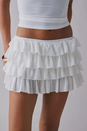 Urban Outfitters Out From Under Cammy Ruffle Trim Micro Skort White NWT Size XS MSRP $45 thumbnail 1