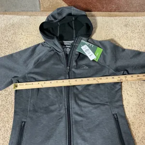 NEW LL Bean Stretch Tech Hoodie Womens XS Alloy Gray Full Zip Performance Jacket thumbnail 4