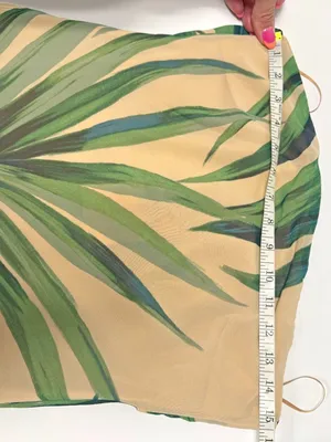 *NEW* Dress Forum Beige Palm Leaf Print Strapless Chiffon Maxi Dress thumbnail 7