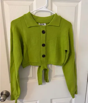 Cropped Cardigan Green thumbnail 1