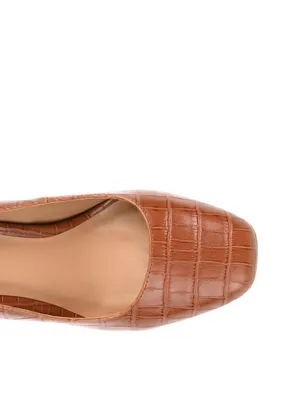 NWT Journee Collection Tru Comfort Foam Square Toe Mid Heel Pumps Brown 7M thumbnail 4
