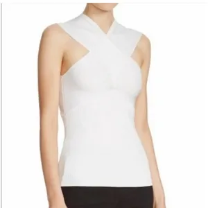 Maje Manhattan Blanc‎ Ribbed Two Way Top Size 2 thumbnail 2