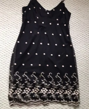 Gorgeous brown & cream sundress - Mint! Worn 1x -S thumbnail 1