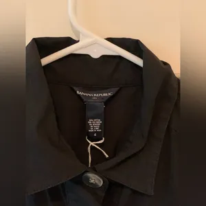 Banana Republic Black Button-Up Collared Shirt Dress. Size-4 thumbnail 6