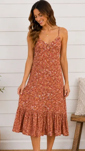 ✨‎ Mimi Chica Floral Button Front Maxi Dress Size Large ✨ thumbnail 1