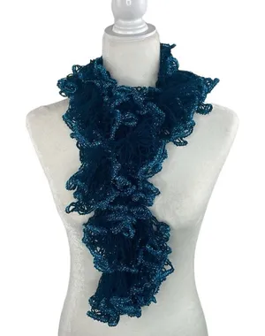 Source Unknown Scarf crochet sparkling blue thumbnail 1