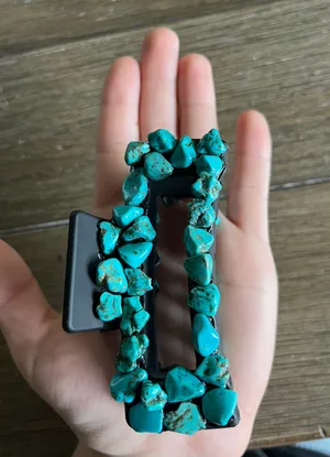 Handmade western turquoise claw clip Blue thumbnail 1
