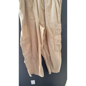 Aerie Tan Khaki Wide Leg Cargo Pants‎ High Rise Elastic Waist Womens Size Large thumbnail 5