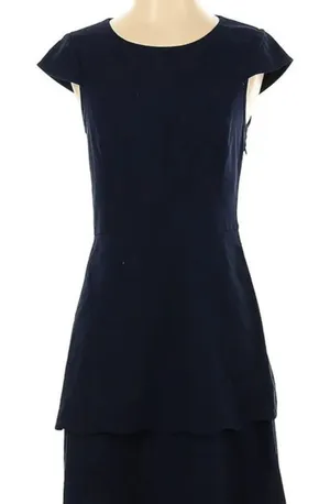 Truly Poppy Blue Cap Sleeve High‑Low Dress Size 0 Navy Cutout Cocktail XS Glam thumbnail 1