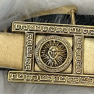Vintage 90’s Gold Celestial Theme Belt Faux Leather and Metal 28/30 thumbnail 2