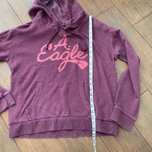 American Eagle Logo Purple Pullover Hoodie Sweatshirt sz L Y2K thumbnail 4