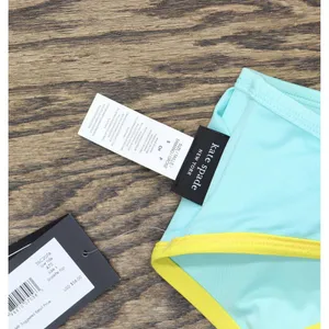 NWT Kate Spade Womens Contrast-Trim Bralette Bikini Top Low Tide Blue S thumbnail 9