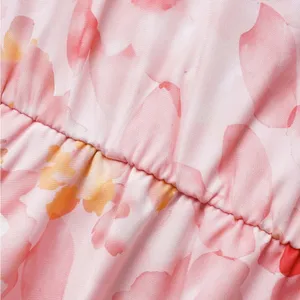 Watercolor Floral Ruffles Asymmetrical Hem Dress thumbnail 5