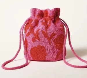 Kate spade red and pink floral bucket draw strong bag purse tulip Mother’s Day thumbnail 1