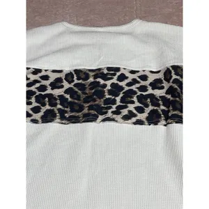 Size M Thermal Waffle Top Long Shirt‎ Leopard Print Bin11 thumbnail 7