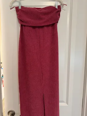 Zara Pink Textured Bandeau Midi Dress thumbnail 4
