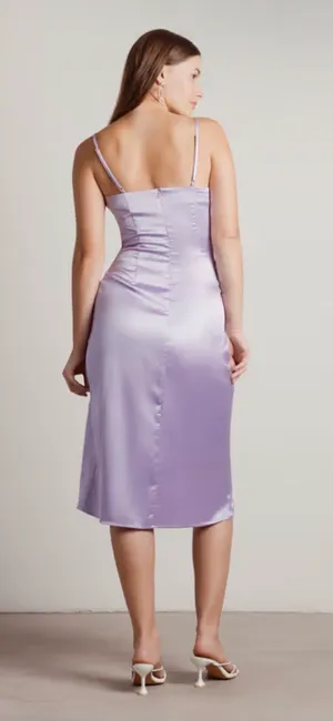 Tobi Maddy Lilac Purple Cowl Neck Satin Silk Slip Midi Dress thumbnail 4