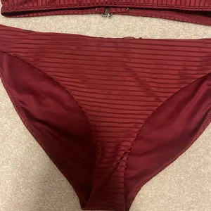 Burgundy two piece swimsuit thumbnail 2