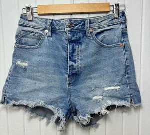 Free People We The Free Light Blue Distressed Jean Shorts‎ Size 27 thumbnail 1